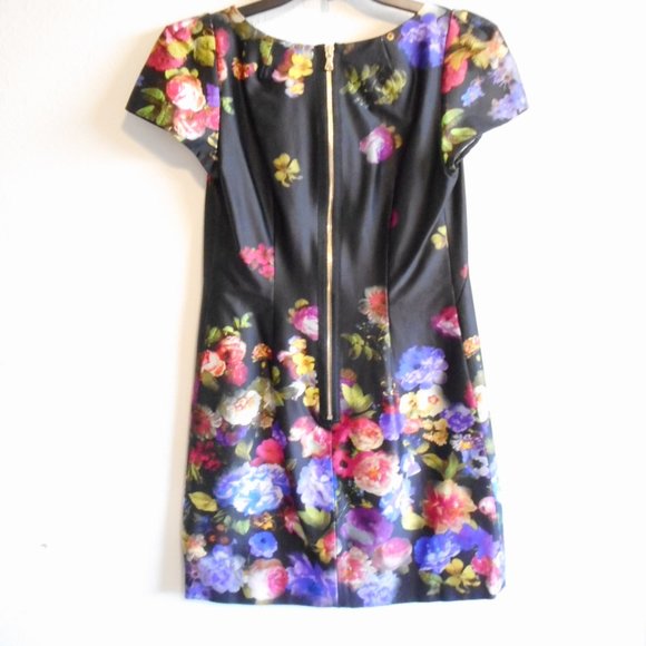 Milly Black Floral Classic Sheath Dress  size 2 - Picture 2 of 4